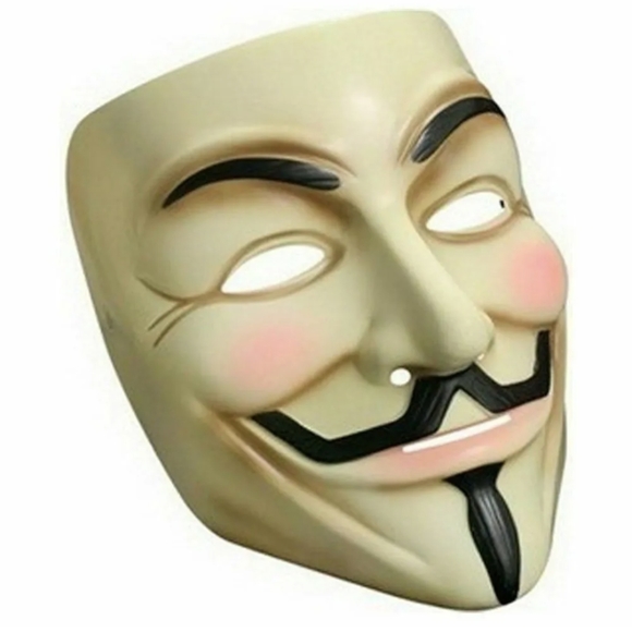 2 Pack of V for Vendetta Mask Fawkes Anonymous Halloween Cosplay Party Costume - Picture 2 of 2